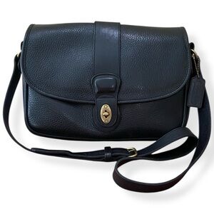 Coach Vintage Glenwood Pebbled Leather Shoulder Crossbody Bag Black 4225